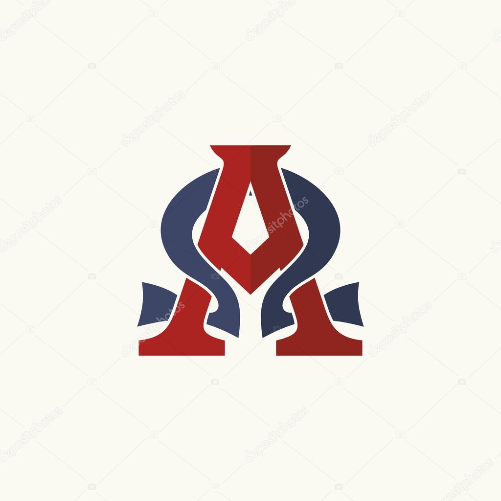 Church logo. Intertwined letters Alpha and Omega