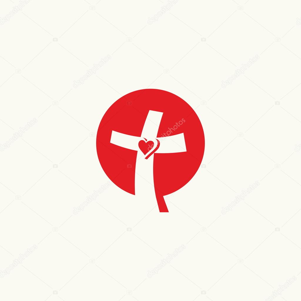 Church logo. Cross and heart