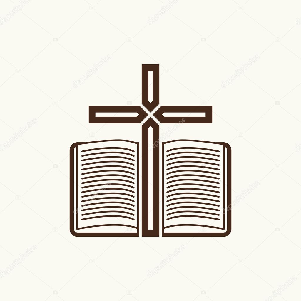 Logo of the church. The Cross and the open Bible.
