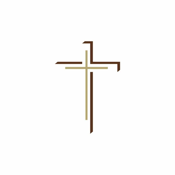 Logo de la iglesia. Cruz cristiana — Vector de stock