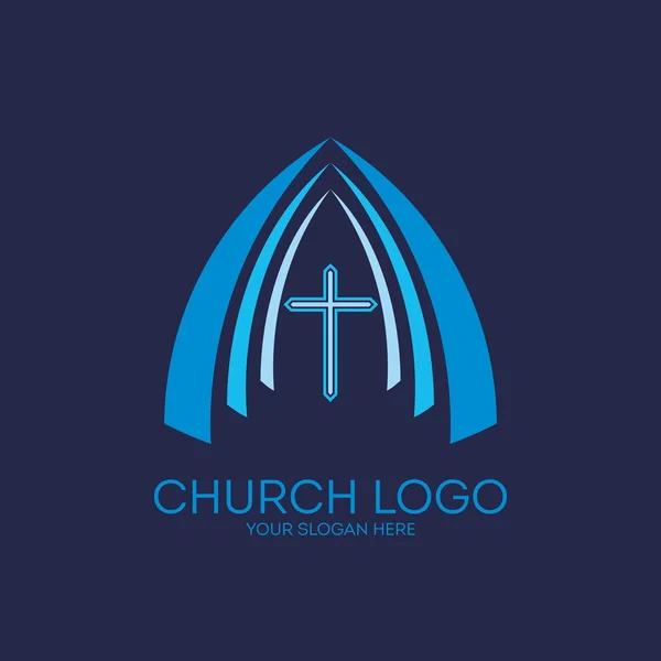 Logo da igreja. Tríade. Portas de Deus —  Vetores de Stock