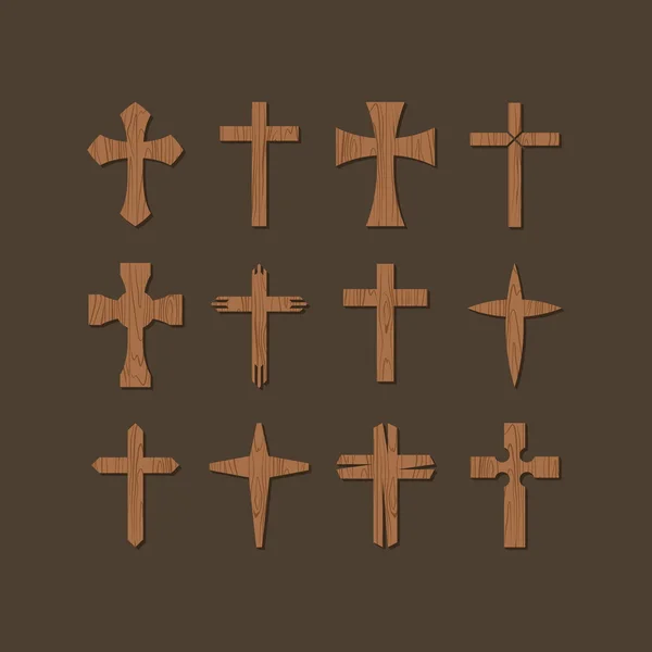 Wooden vector crosses Vector Art Stock Images | Depositphotos