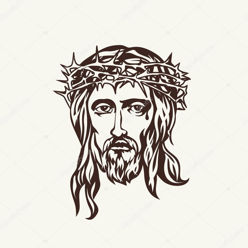 Face of Jesus hand drawn