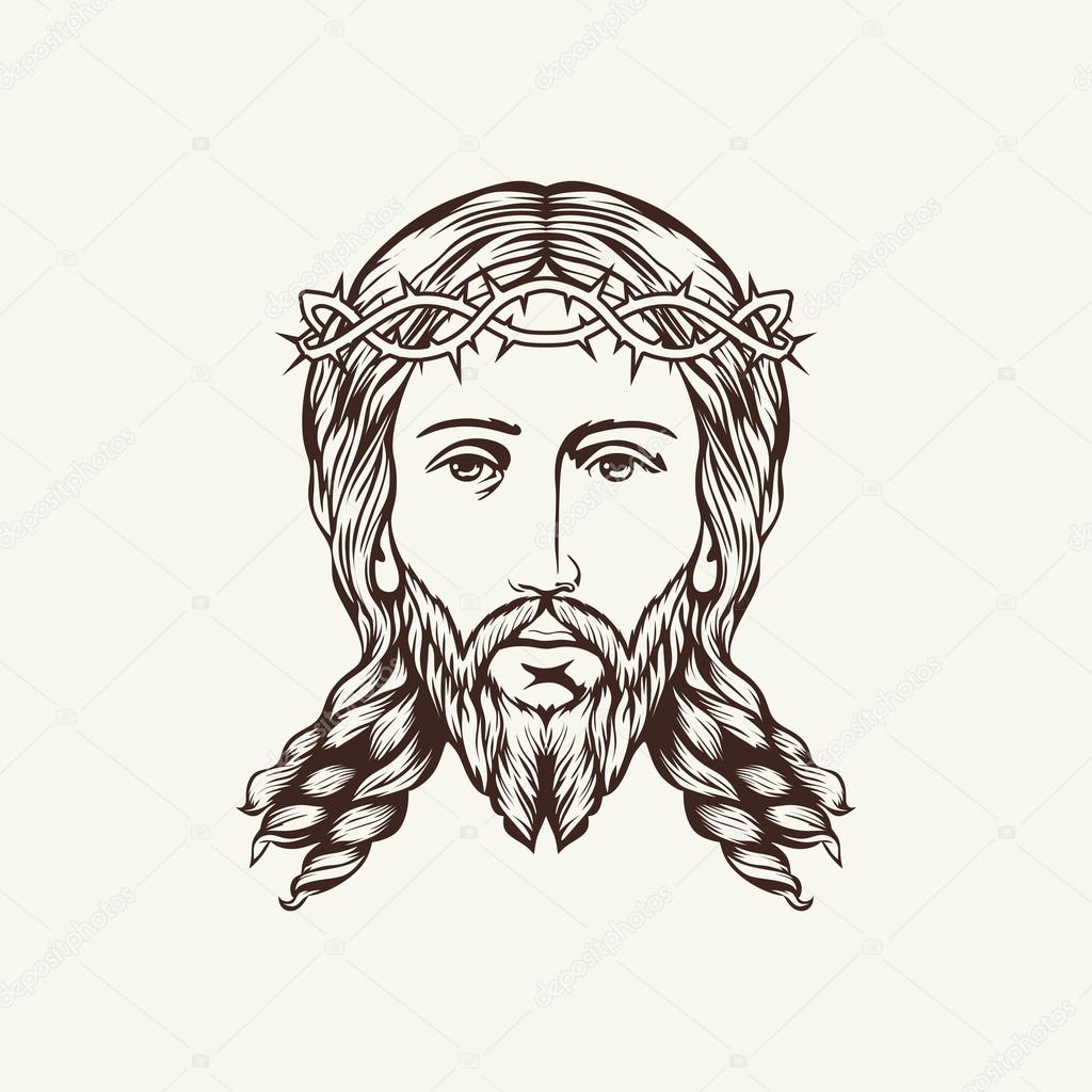 Face of Jesus hand drawn — Stock Vector © biblebox #90785890