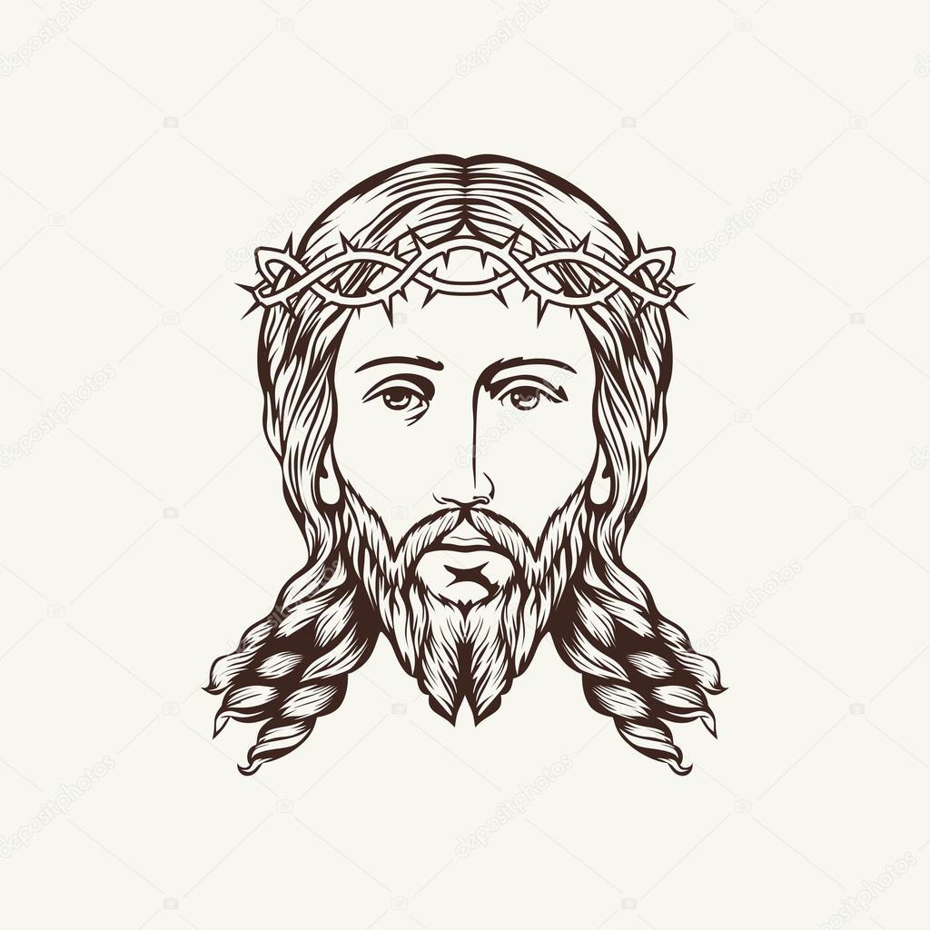 Face of Jesus hand drawn