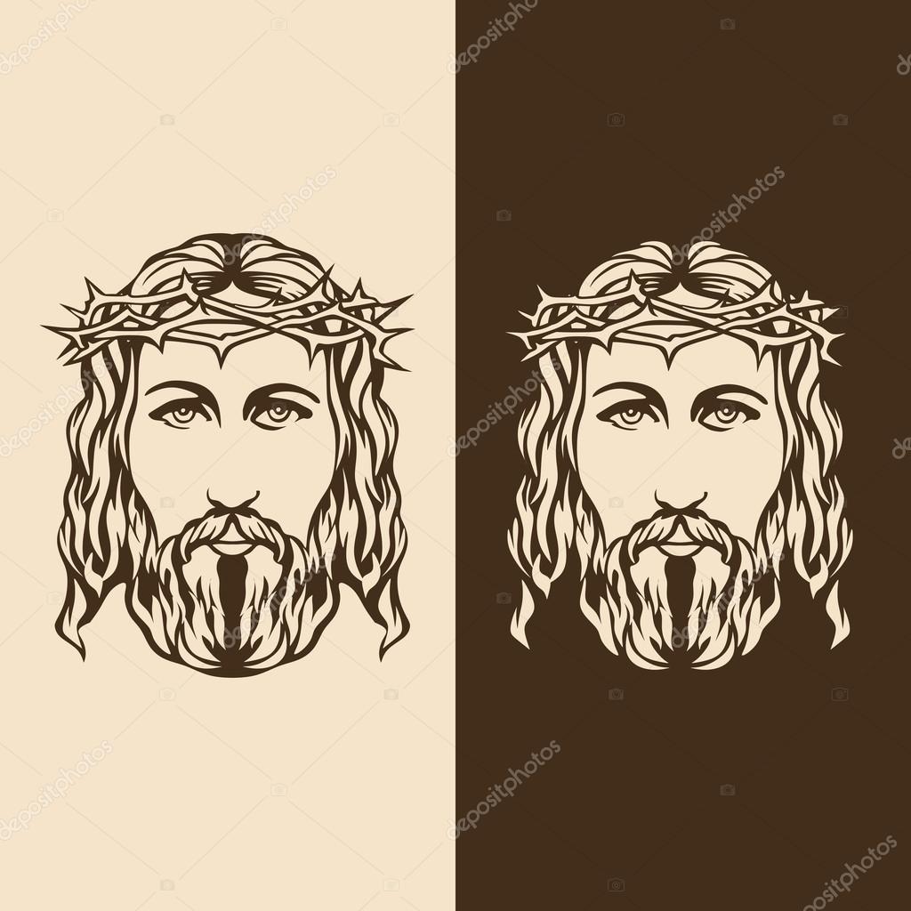 Face of Jesus hand drawn Stock Vector by ©biblebox 90786010