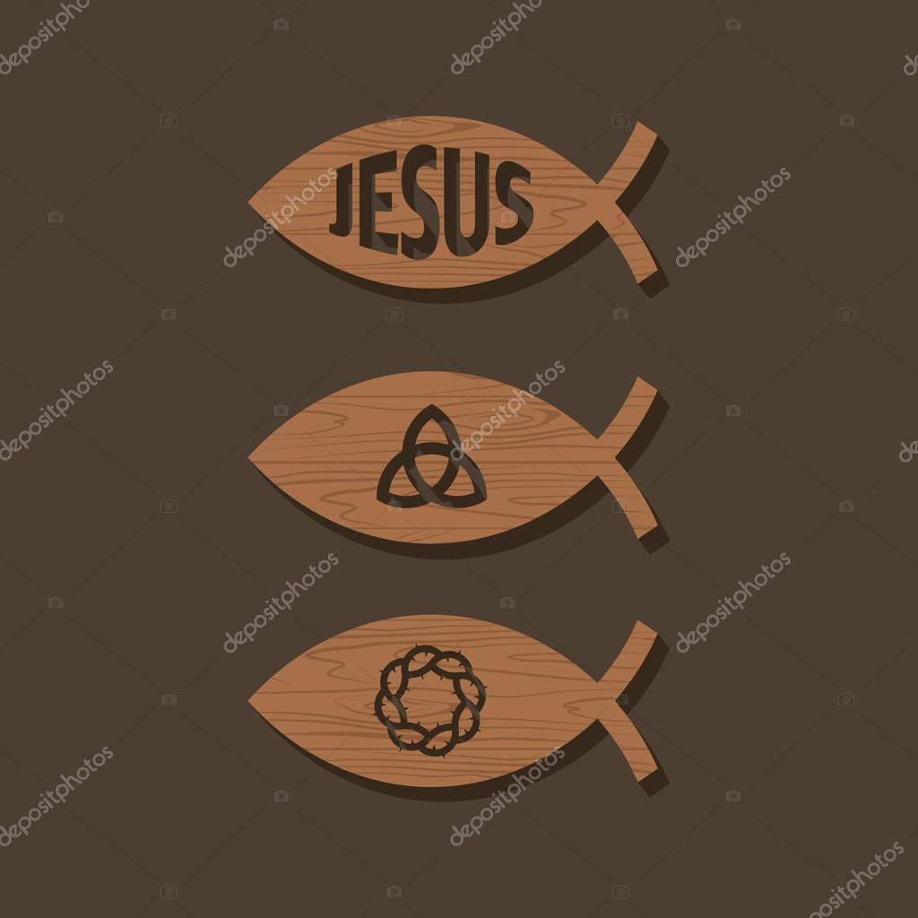 Set Of Jesus Fish Stock Vector By ©biblebox 90786196