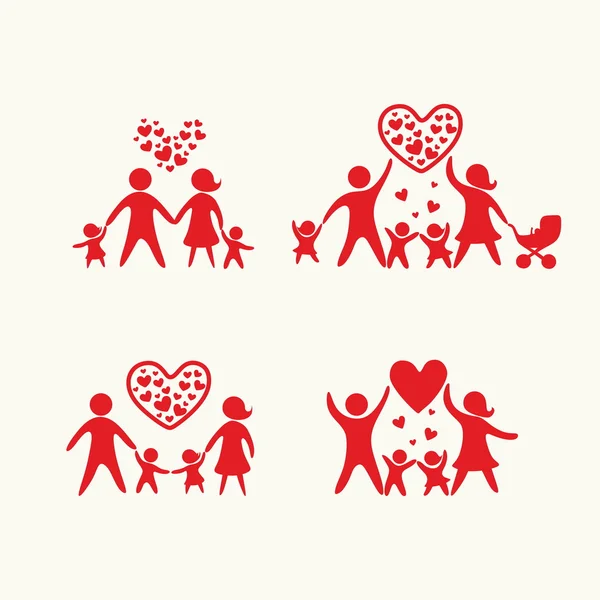 Conjunto de iconos familiares. Gente . — Vector de stock