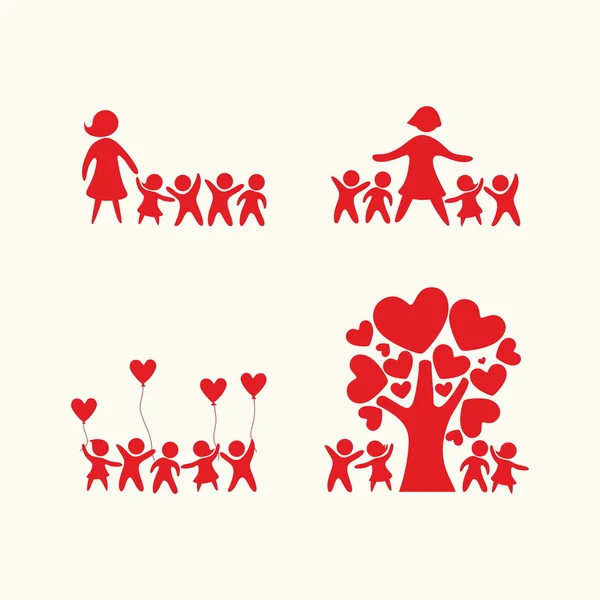 Conjunto de iconos familiares. Gente . — Vector de stock