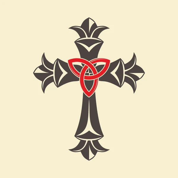Christliches Kreuz und Dreifaltigkeitssymbol — Stockvektor