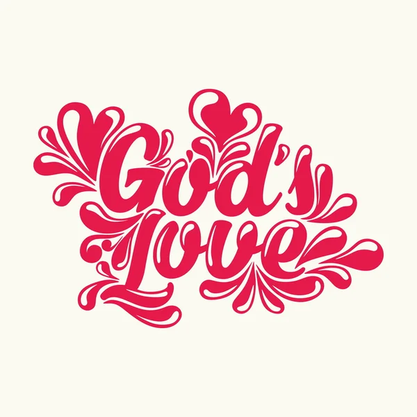 God's love lettering — Stock Vector
