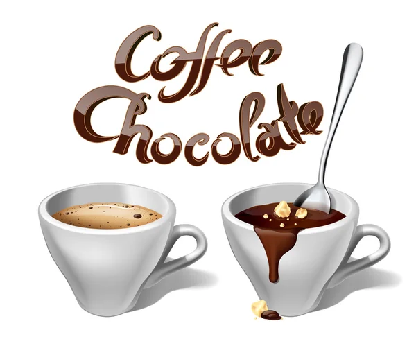 Bir fincan kahve ve çikolata.