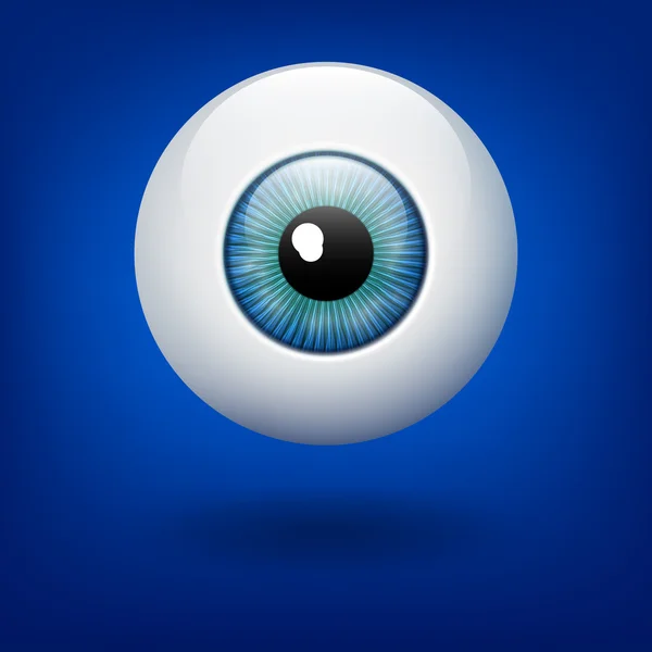 Mavi arka plan üzerinde izole Göz Topu Vektör İllüstrasyon