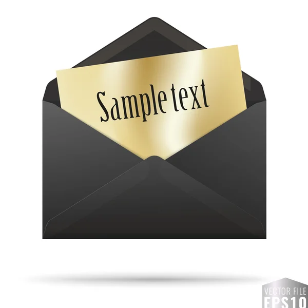 İçinde sac ve örnek metin olan açık zarfın vektör çizimi