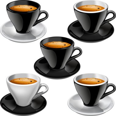 Lezzetli espresso Coffe fincan Koleksiyonu