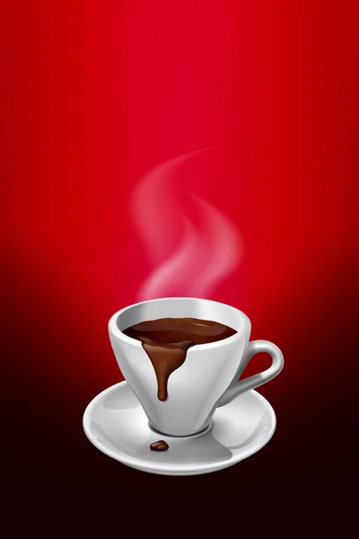 Espressotasse gefüllt mit heißer Schokolade — Stockvektor