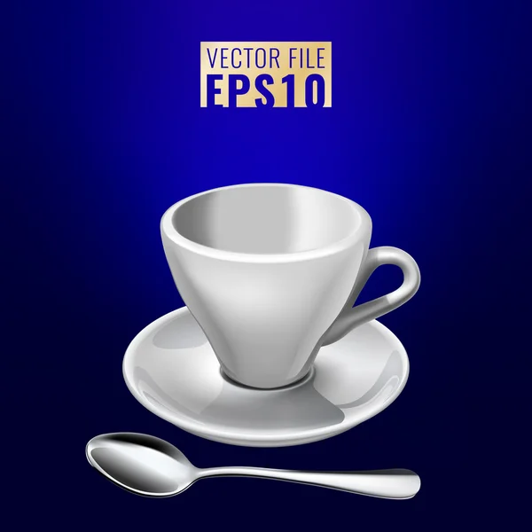 Taza de café vacía para espresso — Vector de stock