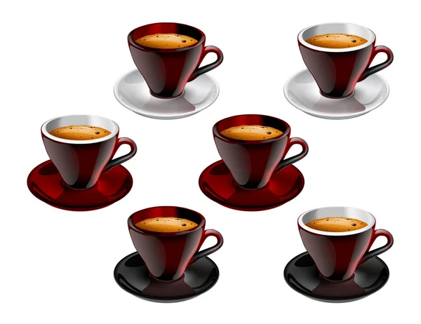 Colección de Café taza de sabroso espresso — Vector de stock
