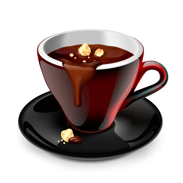 Sıcak sıvı çikolata ve fındık ile kahve Kupası