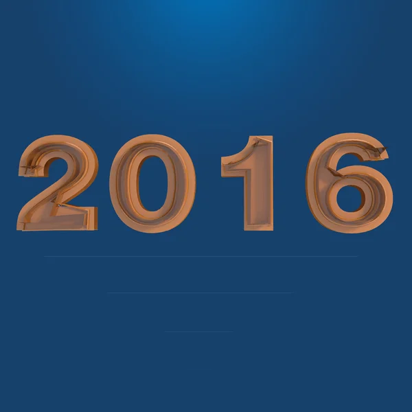 Rompere le cifre arancioni 2016 su sfondo blu. Bandiera di Capodanno . — Vettoriale Stock