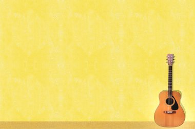 vitage retro gitar çimento duvar arka plan üzerinde