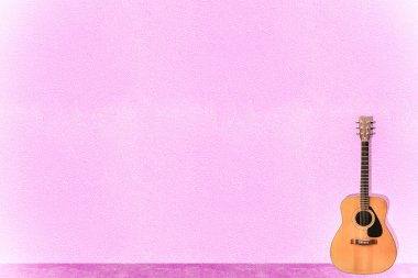 vitage retro gitar çimento duvar arka plan üzerinde