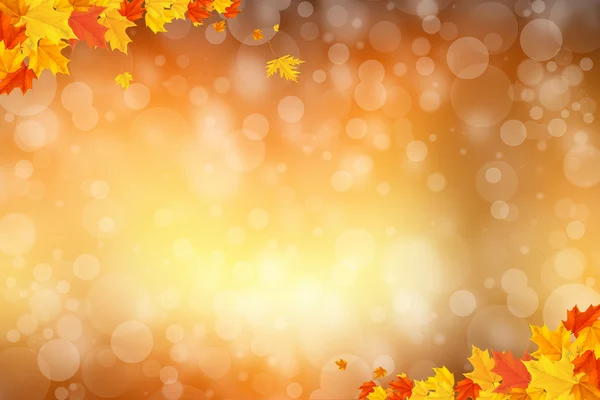 Podzimní pozadí s rozmazaný kruh zářící bokeh Royalty Free Stock Fotografie