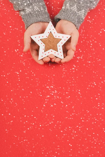 Merry Christmas Child Hands Holding Christmas Star Christmas 컨셉트 — 스톡 사진