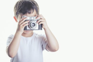 çocuk ile fotoğraf makinesi