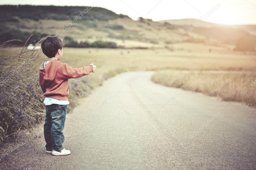 child on the road