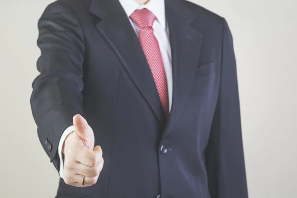 Businessman with finger up — Stock Photo, Image