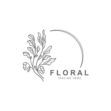 Çiçeksel çerçeve yuvarlak şekil amblemi çember tarzı butiği terk eder