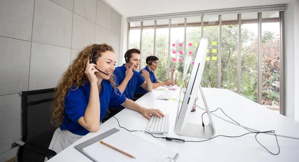 Call center team at the office, group of staff new online business sale team people and call center it support helping customer to find a solution for business and advice customer