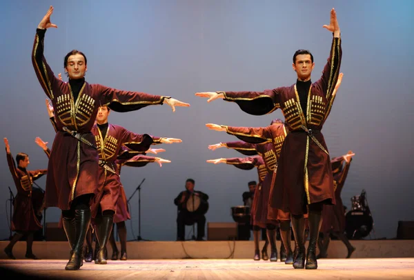 Dansers Die Inheemse Georgische Dans Uitvoeren Sukhishvili Het Georgische Nationale — Stockfoto
