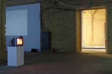 Mystetskyi Arsenal Sanat Müzesi 'nin sergi odasının içi. 5 Eylül 2021. Kyiv, Ukrayna