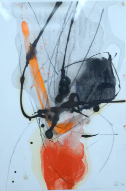 Ünlü Ukraynalı ressam Ihor Yanovych 'in resmi. Kişisel sergiden. 23 Mart. 2018. Kyiv, Ukrayna