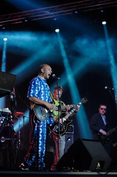 Frontman The Vyo zespół śpiewu. Koncert w Stereoplaza, Kijów, Ukraina, 10 października 2015 — Zdjęcie stockowe