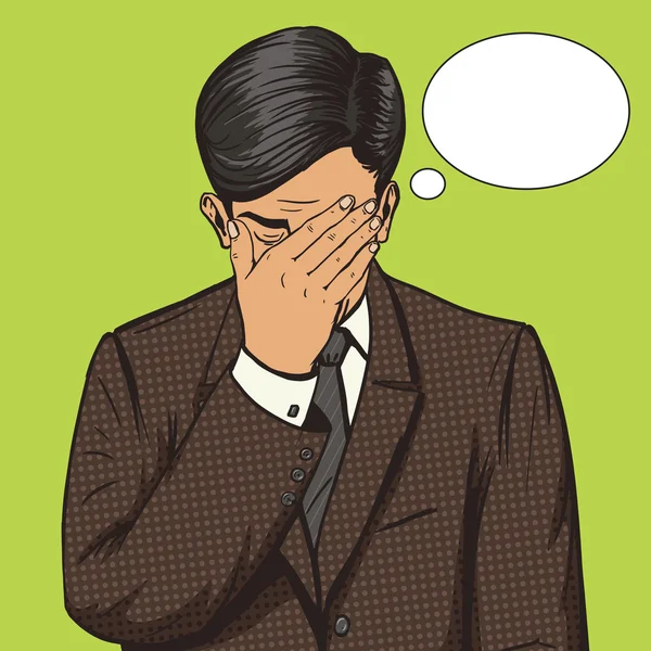İşadamı facepalm jest pop sanat vektör ile