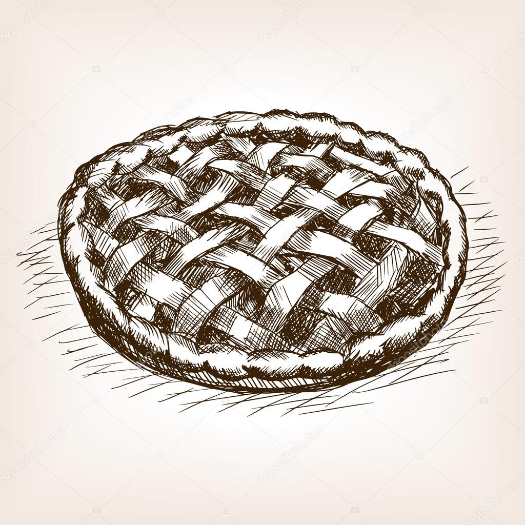 Pie hand drawn sketch style vector