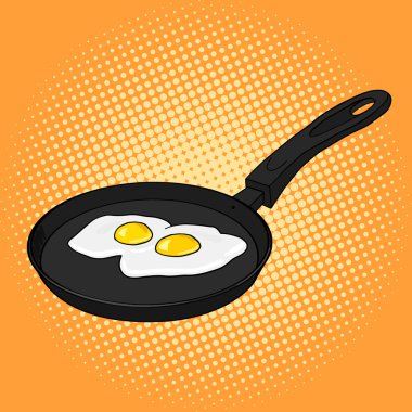 Yumurta pop sanat tarzı vektör ile Tava
