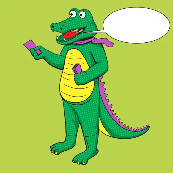 Man in crocodile suit pop art vector Vector Graphics