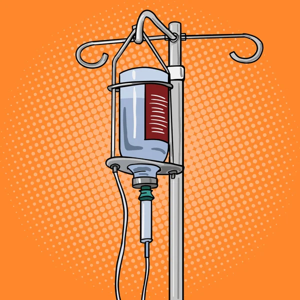 Infusion therapy system pop art style vector — Stock Vector