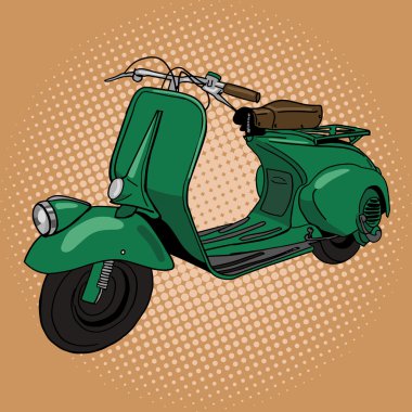 Scooter pop sanat tarzı vektör illüstrasyon