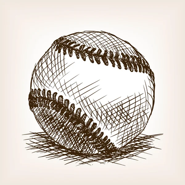Baseball ball hand drawn sketch style vector — Stockvector