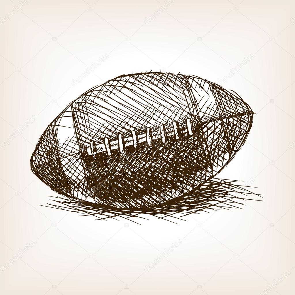 Football ball hand drawn sketch style vector