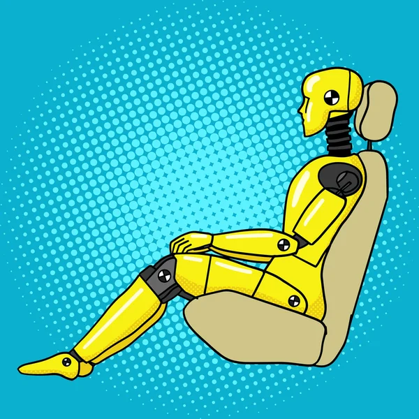 Crash test dummy pop art style vector — Stock Vector