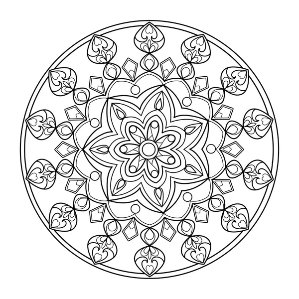 Círculo mandala libro para colorear para adultos vector — Vector de stock