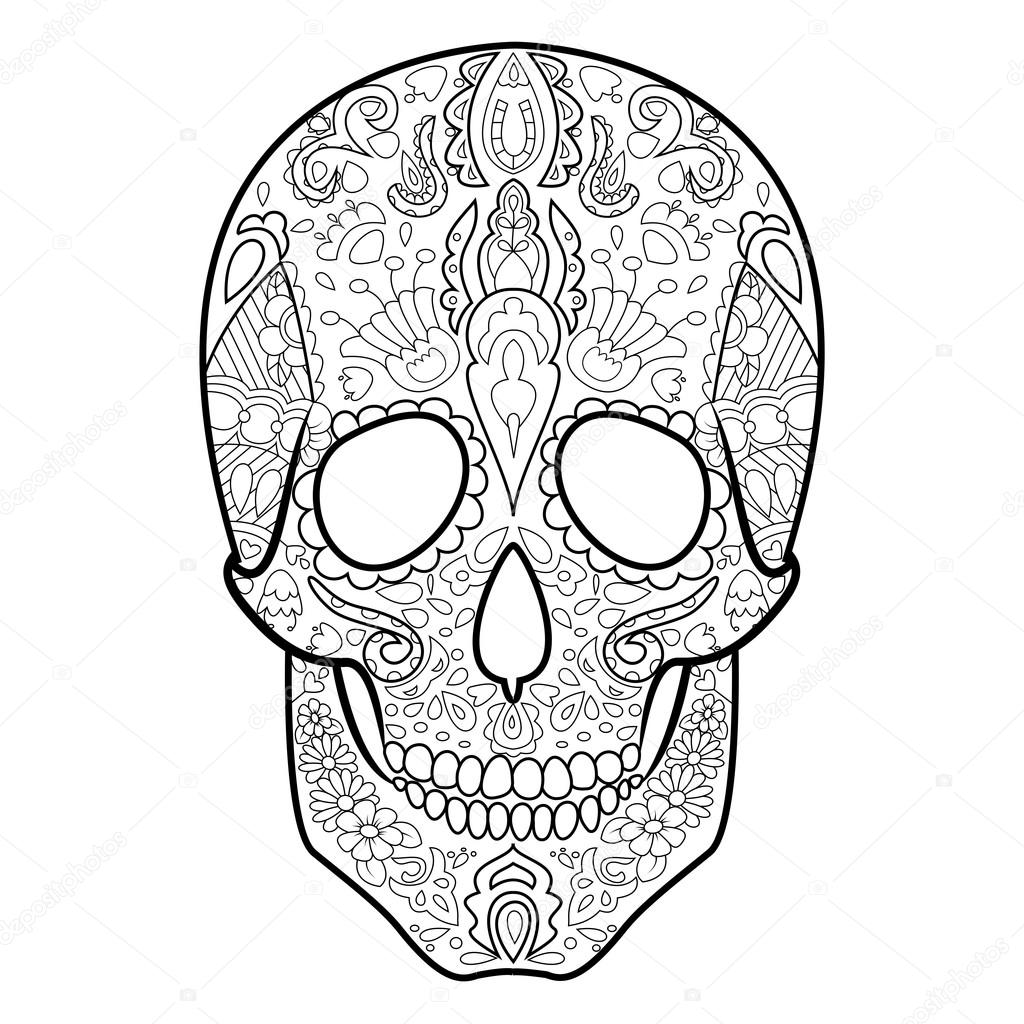 Download Skull Coloring Book For Adults Vector Stock Vector Image By C Alexanderpokusay 104147800