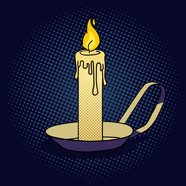 支点燃的蜡烛波普艺术风格矢量 — 图库矢量图片
