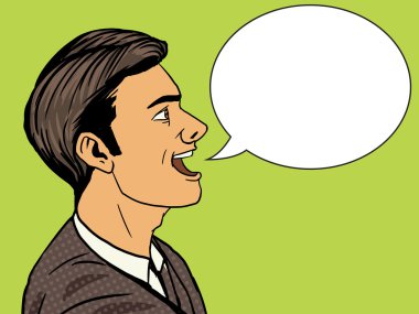 Adam konuş pop sanat stil vektör